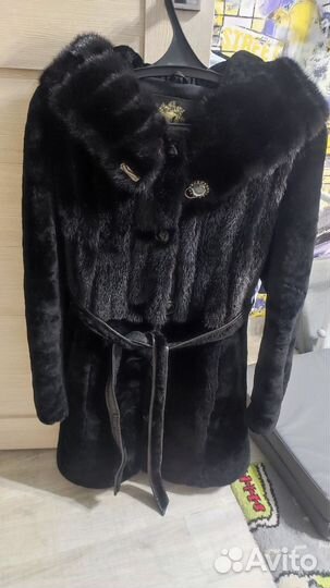 Шуба мутоновая с норкой