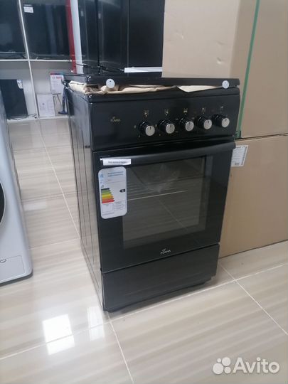 Газовая плита новая комбинированная электро черная