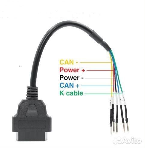 Переходник Универсальный кабель OBD 2 с пинами