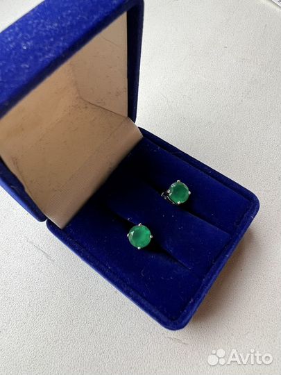 Серьги из серебра с агатами