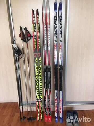Лыжи детские Larsen 160 и палки 130