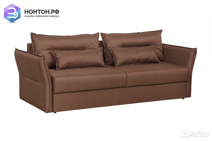 Диван еврокнижка Бруклин 3-х местный коричневый