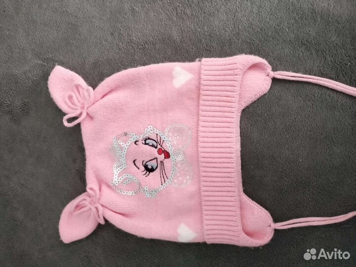 Шапки пакетом для девочки осень демисезон 47-49