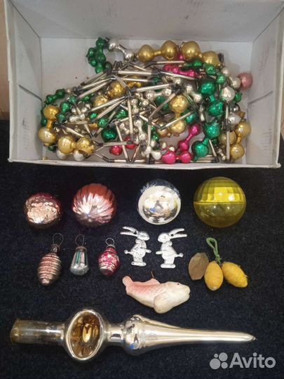 Ёлочные игрушки СССР стекло,пенопласт,картонаж
