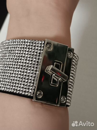 Браслет толстый со стразами
