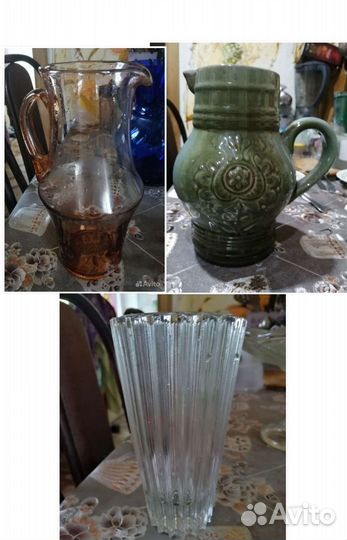 Ваза для цветов и ваза-графин СССР