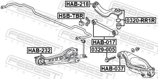 Сайлентблок заднего продольного рычага HAB232