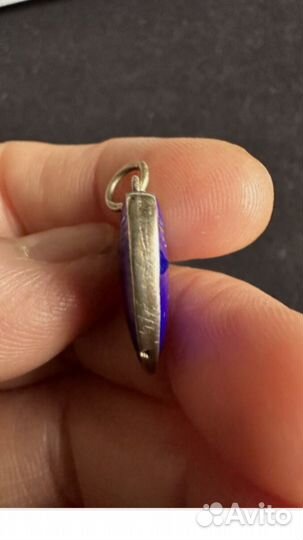 Антикварный кулон серебро эмаль