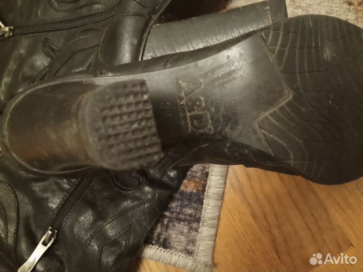 Сапоги, кожа, осень/весна р.38