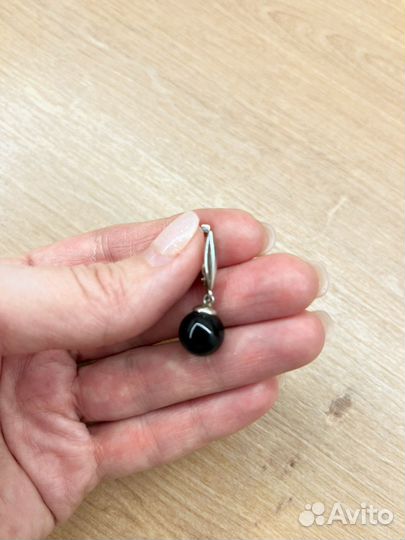 Серьги серебро 925 с ониксом