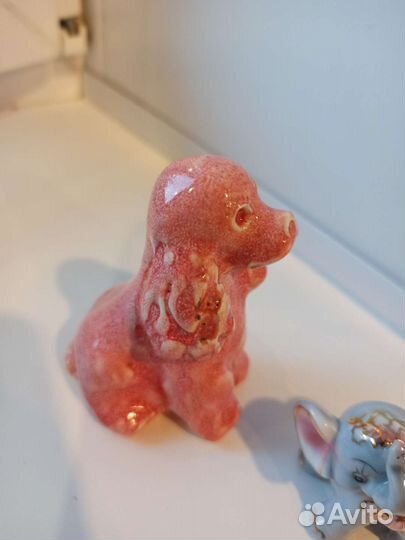 Статуэтки керамика собачка и слоник