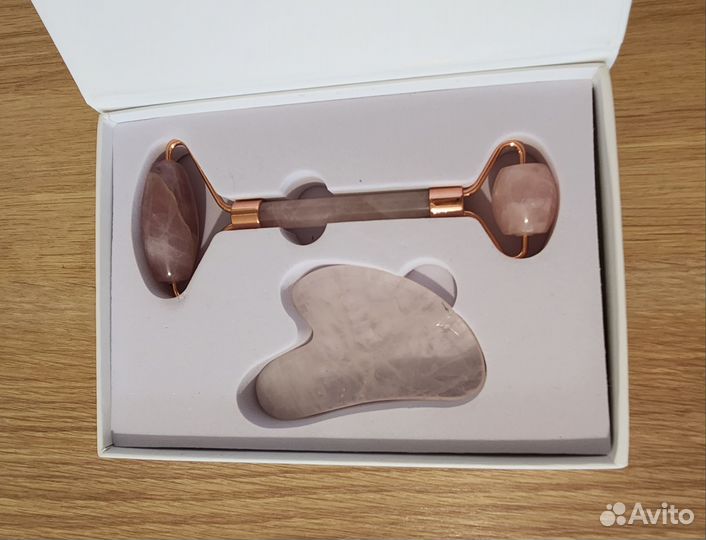 Скребок гуаша + роллер набор подарочный