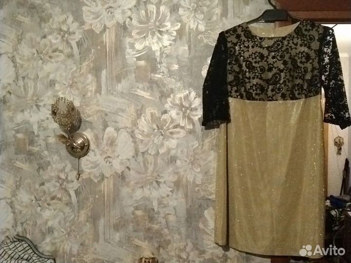 Платье женское 44 черное вечернее