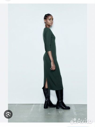 Платье zara Xs креп