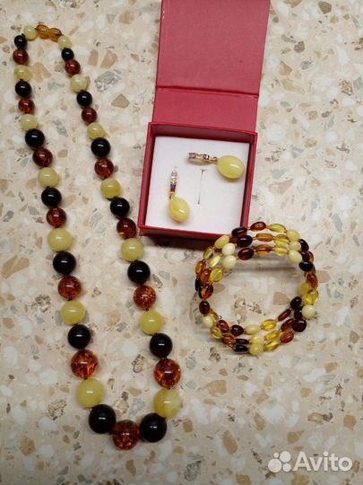 Янтарные бусы натуральные