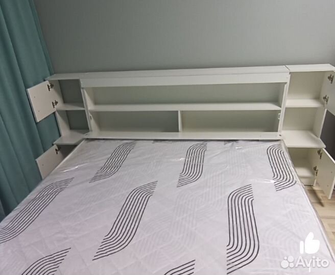 Кровать с тумбами белая 180х200 без матраса