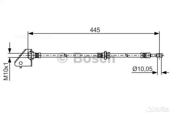 Bosch 1 987 481 497 Тормозной шланг перед лев