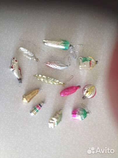 Антикварные стеклянные елочные игрушки СССР