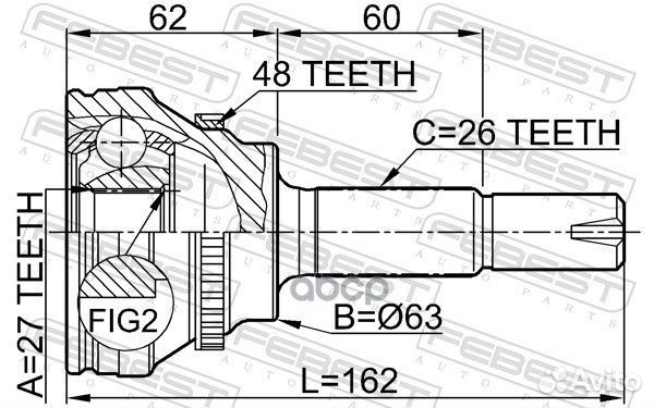 0110-072A48 ШРУС наружный к-кт Lexus RX300/330