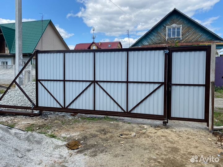 Откатные ворота с электроприводом под ключ