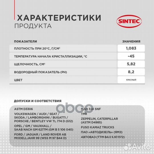 Антифриз готовый красный Luxe G12+ -45 5кг 990560