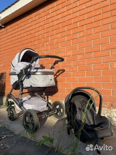 Детская коляска 3 в 1 Luxmom 555 серая