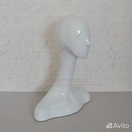 Манекен голова белый глянец (Арт: Г-404)