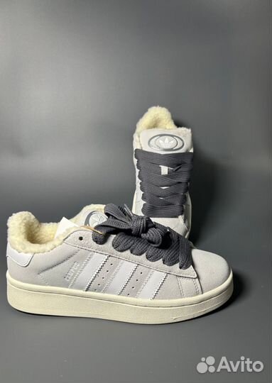 Кроссовки Adidas Campus Grey с мехом