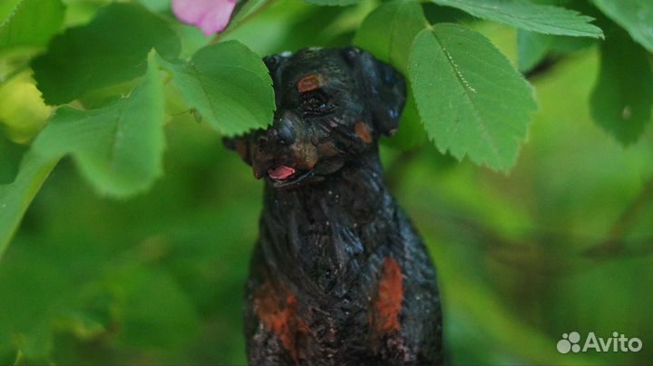 Самолеп собаки ротвейлер фигурка ручная работа