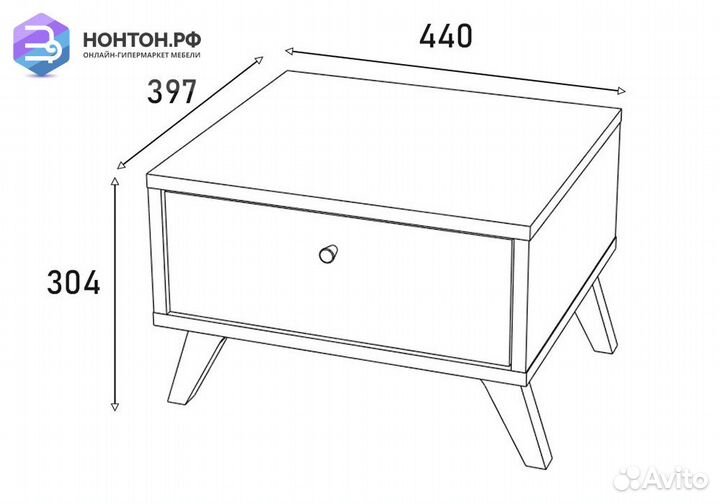 Тумба прикроватная Фьюжн tropical / дуб крафт золо