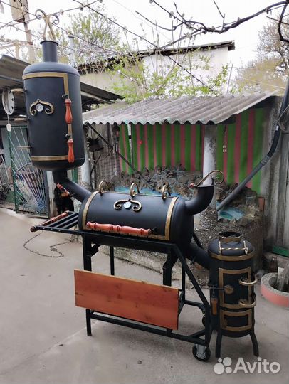 Смокер прямоточно- реверсивный мангал коптильня
