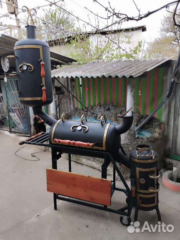 Смокер прямоточно- реверсивный мангал коптильня