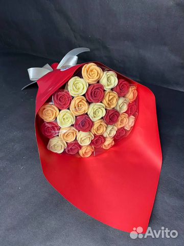 Розы из Белого Шоколада - 29 шт в Букете