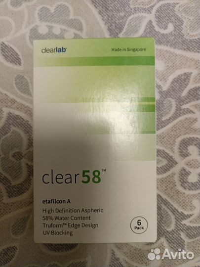 Линзы контактные clear 58, -4