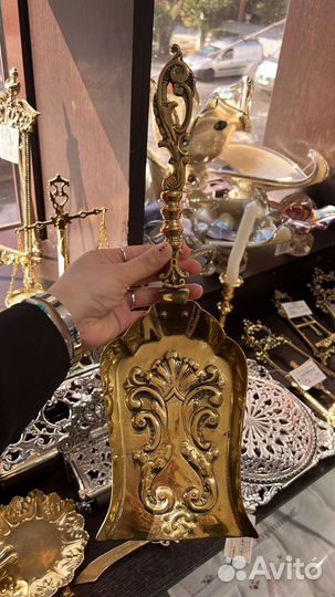 Совок и щетка из латуни