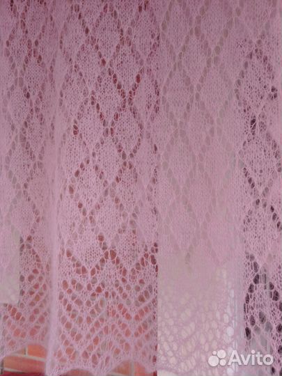 Палантин шарф шаль паутинка пуховая вязанная