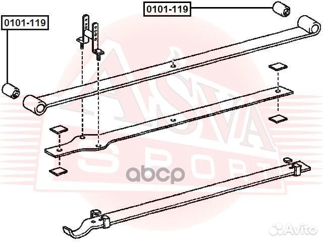 Сайлентблок задней рессоры 0101119 asva