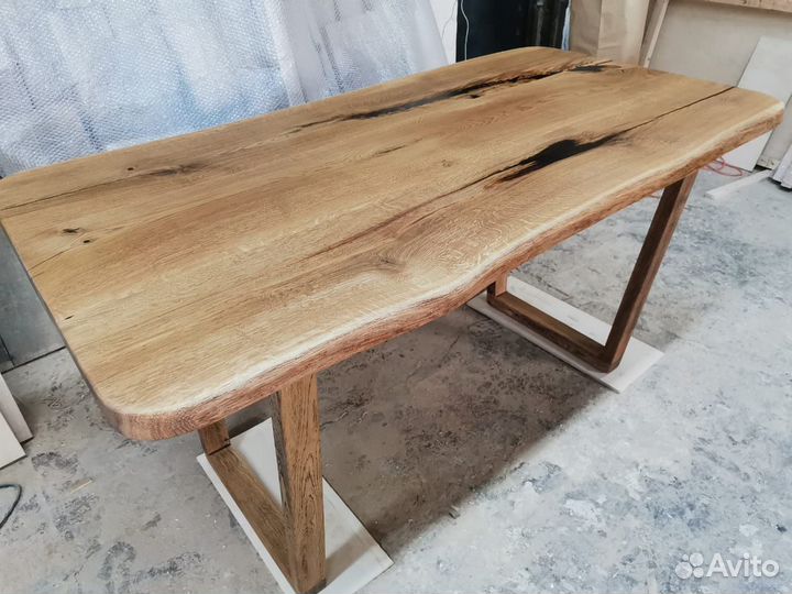 Стол из массива дуба в стиле лофт