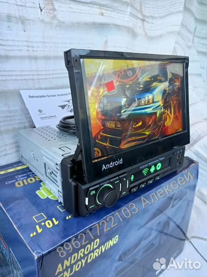 Магнитола андроид выдвижной экран 1din