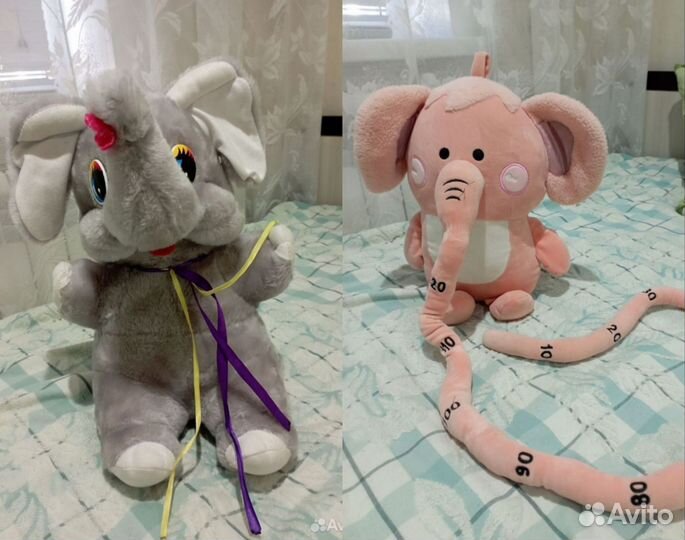 Мягкие игрушки Слоны, 2 штуки