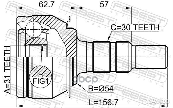 Шрус наружный 31X54X30 1010J309 Febest