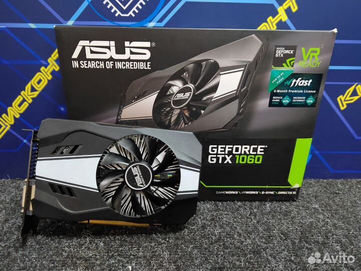 Видеокарта Asus GeForce GTX 1060 Phoenix 6GB