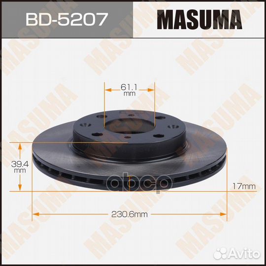Диск тормозной Masuma BD-5207 Masuma
