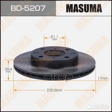 Диск тормозной Masuma BD-5207 Masuma