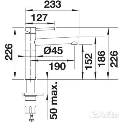 Смеситель Blanco Alta II Вулканический серый