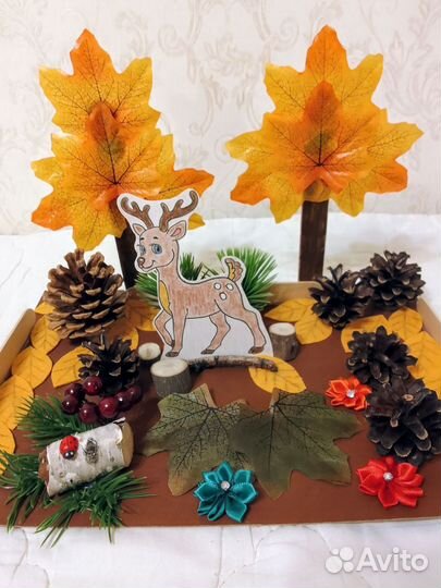 Поделка осенняя оленёнок шишки в детский сад школу