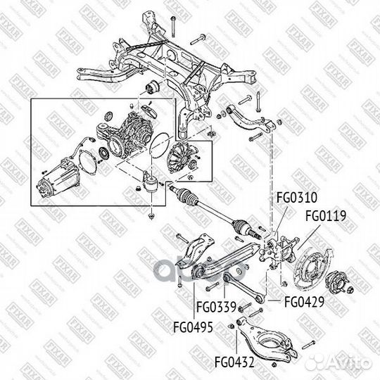 Сайлентблок заднего рычага зад FG0429 fixar