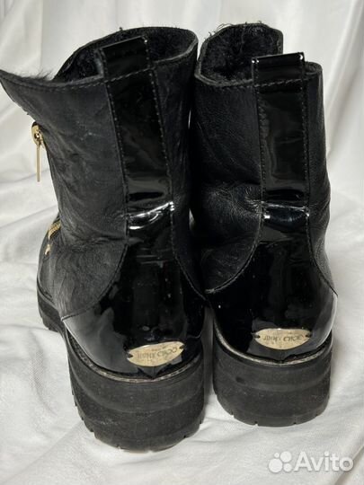 Полусапоги Jimmy Choo из кожи с мехом (38)