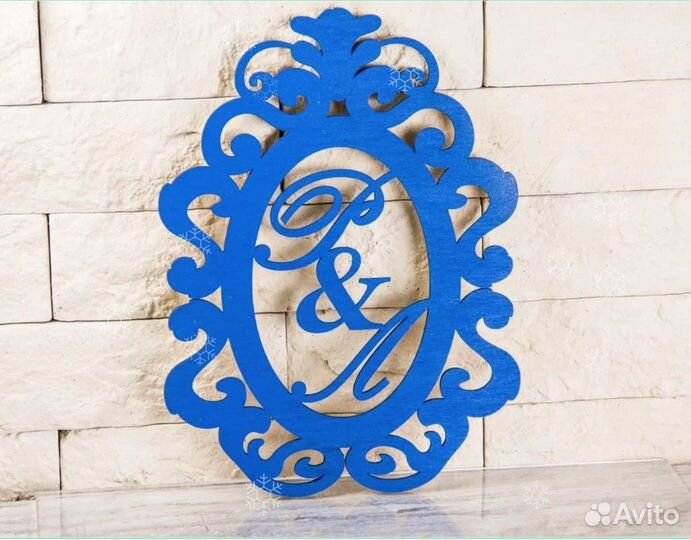 Монограмма на свадьбу из акрила, дерева