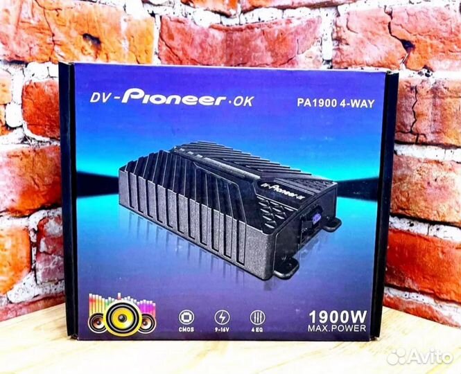 Усилитель Pioneer для Андройд магнитол. 1900W